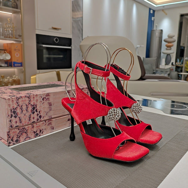 Jimmy 25 Orb 100 Sandal Ruby Red Velvet 240020