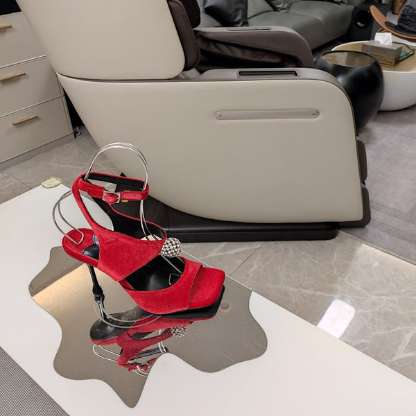 Jimmy 25 Orb 100 Sandal Ruby Red Velvet 240020