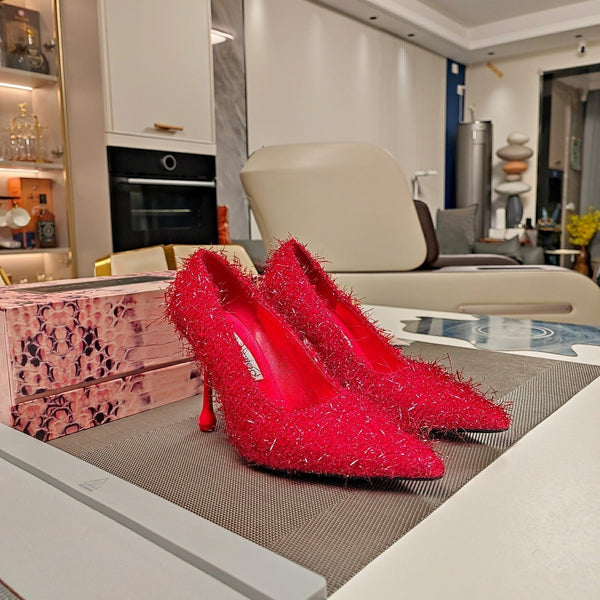 Jimmy 25 Ixia 100 Pump Ruby Red Tinsel 240024