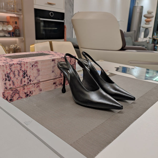 Jimmy 25 Slingback Pump Heels Black Nappa Leather 240025