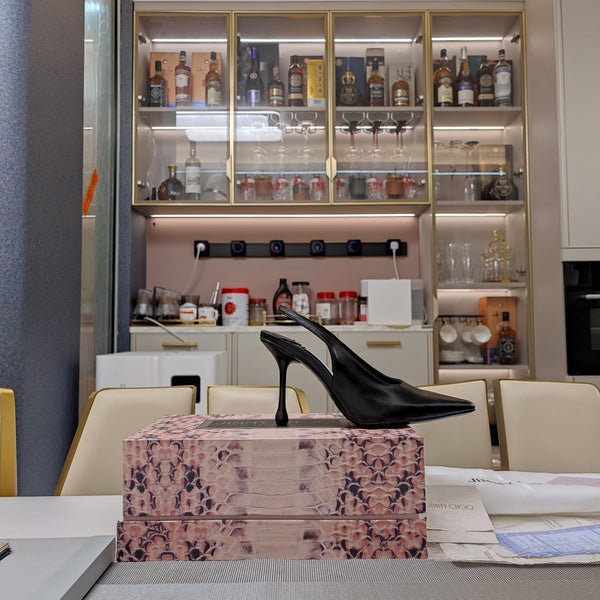 Jimmy 25 Slingback Pump Heels Black Nappa Leather 240025