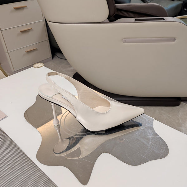 Jimmy 25 Slingback Pump Heels White Nappa Leather 240027