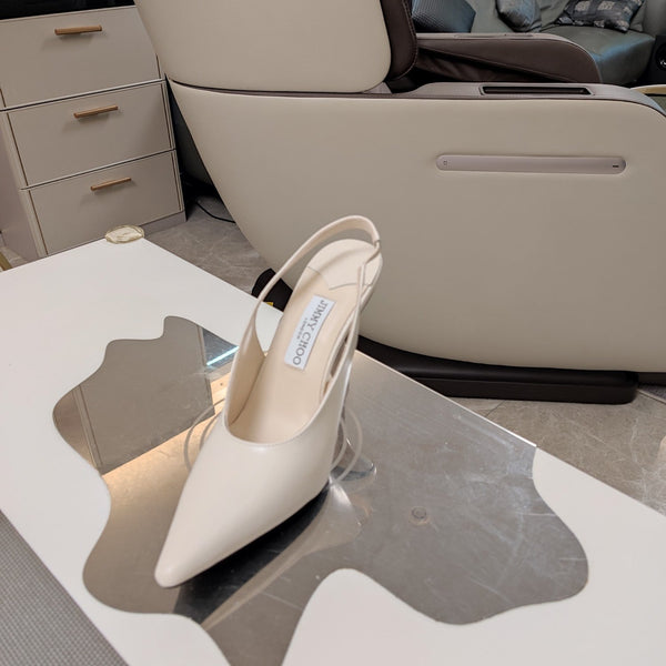 Jimmy 25 Slingback Pump Heels White Nappa Leather 240027