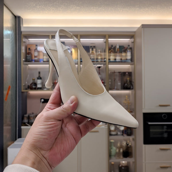 Jimmy 25 Slingback Pump Heels White Nappa Leather 240027