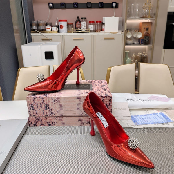 Jimmy 25 Orb Pump 100 Red Patent Leather 240044