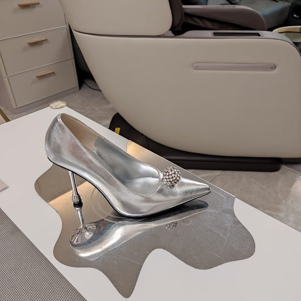 Jimmy 25 Orb Pump 100 Silver Cowhide 240045