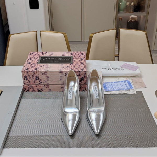 Jimmy 25 Love 100 Pump Silver Cowhide 240038