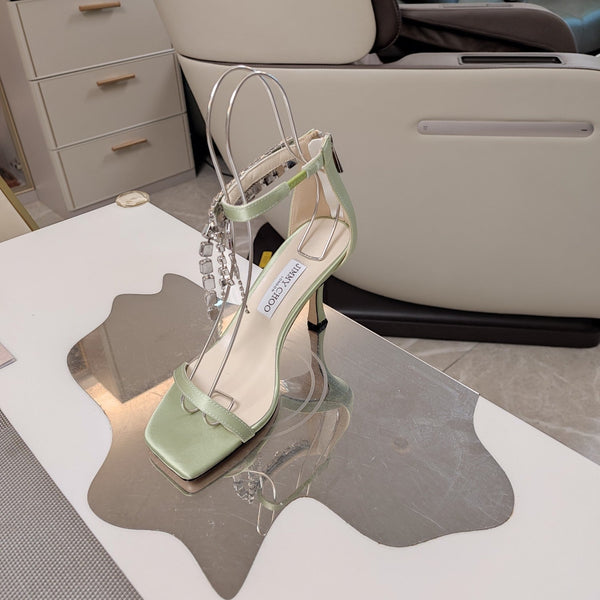 Jimmy 25 Verity Sandal 70 Nyanza Green Silk 240032