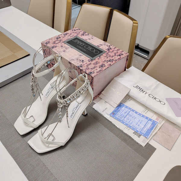 Jimmy 25 Verity Sandal 70 White Leather 240034