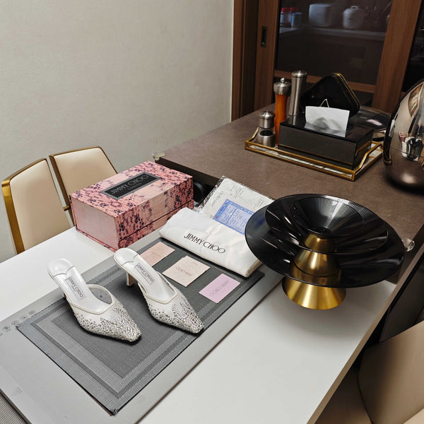 Jimmy 25 Vivi 100 Mule White Mesh Gauze 240052