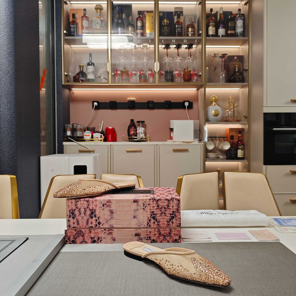 Jimmy 25 Mule Flats Cream Mesh Gauze 240058