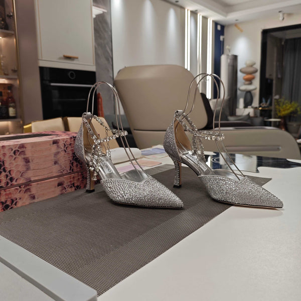 Jimmy 25 Stevie 80 Pumps Silver Satin 240059