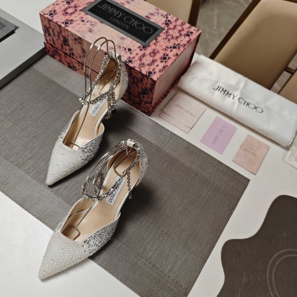 Jimmy 25 Stevie 80 Pumps White Satin 240060