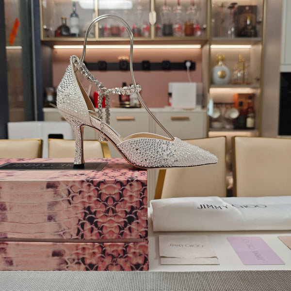 Jimmy 25 Stevie 80 Pumps White Satin 240060