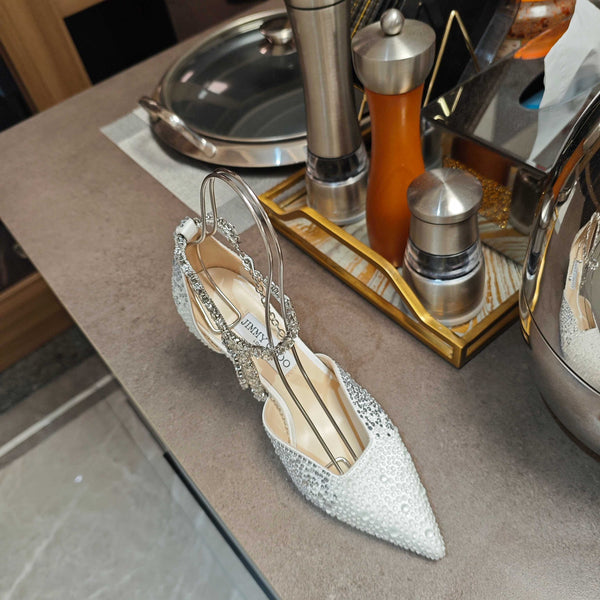 Jimmy 25 Stevie 80 Pumps White Satin 240060