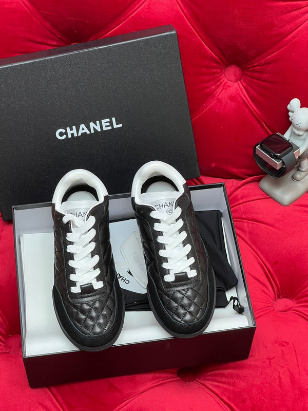 cc low sneaker black quilted calfskin