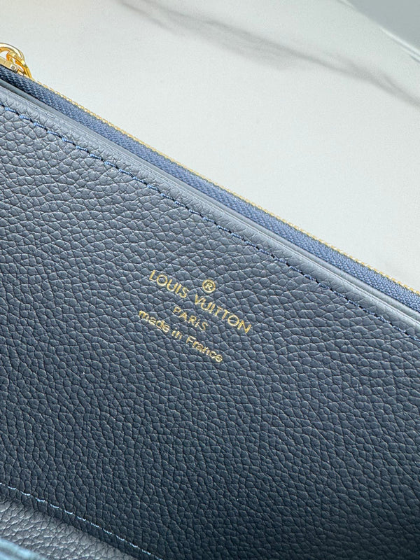 LV Zippy Wallet Black Beige Monogram Empreinte Leather 221539