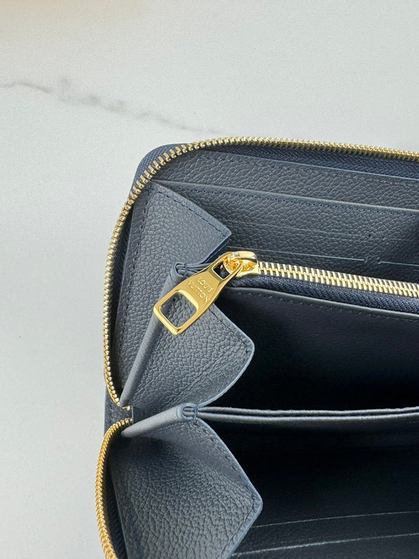 LV Zippy Wallet Black Beige Monogram Empreinte Leather 221539