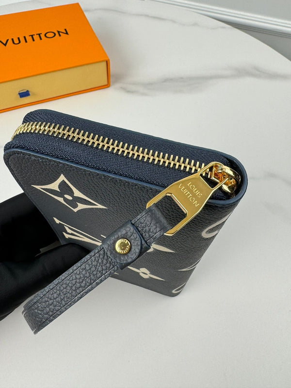 LV Zippy Wallet Black Beige Monogram Empreinte Leather 221539