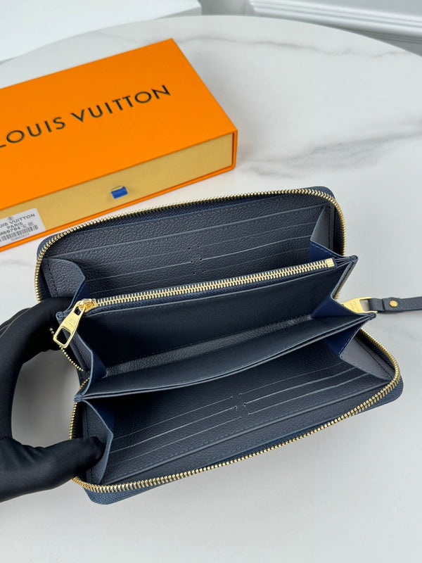 LV Zippy Wallet Black Beige Monogram Empreinte Leather 221539