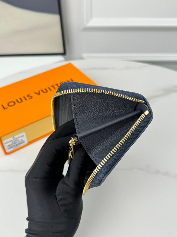 LV Clemence Wallet Black Beige Monogram Empreinte Leather 221542