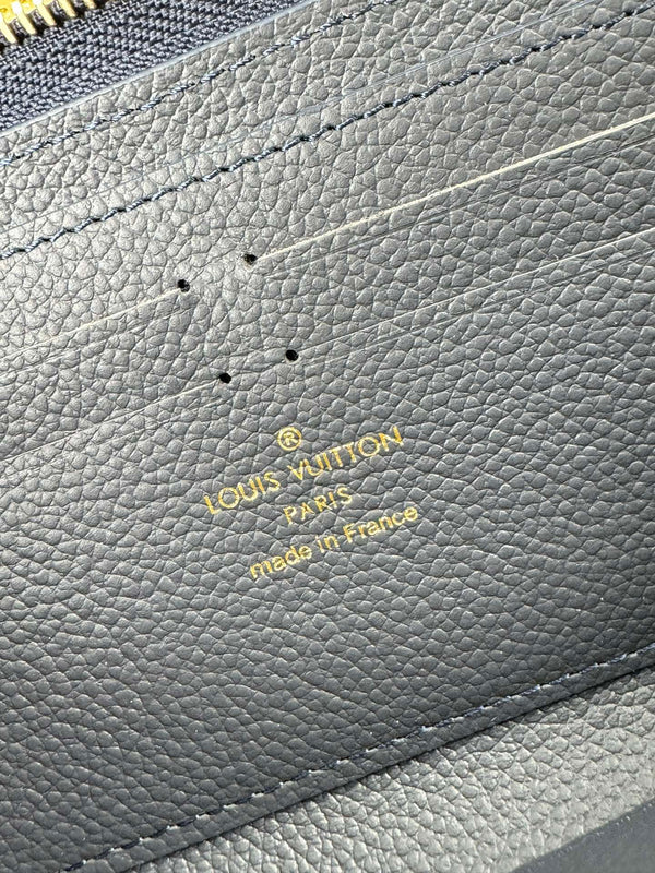 LV Clemence Wallet Black Beige Monogram Empreinte Leather 221542