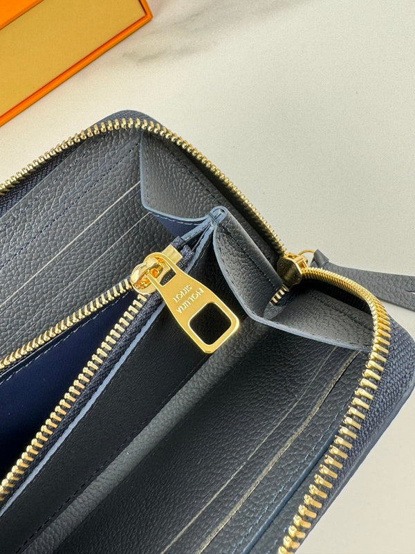 LV Clemence Wallet Black Beige Monogram Empreinte Leather 221542