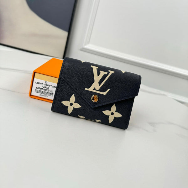 LV Victorine Wallet Black Beige Monogram Empreinte Leather 221543