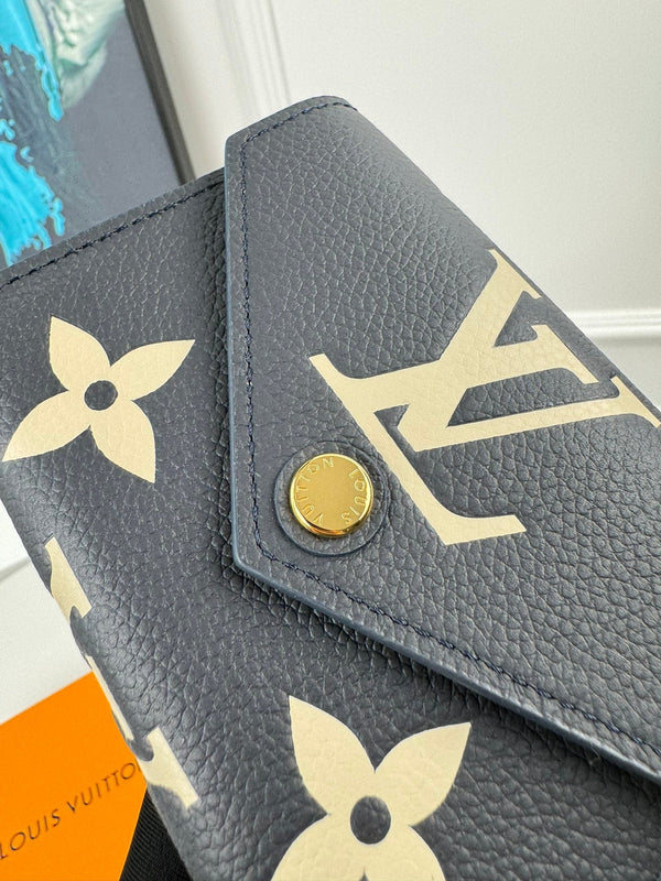 LV Victorine Wallet Black Beige Monogram Empreinte Leather 221543