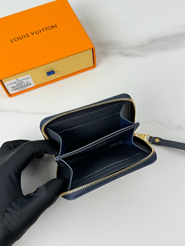 LV Zippy Coin Purse Black Beige Monogram Empreinte Leather 221544