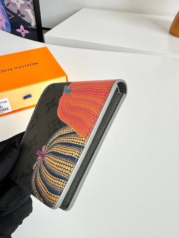 LV x YK Pumpkins Slender Wallet Monogram Eclipse Canvas 221437