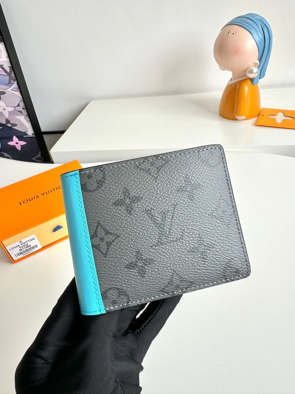 LV Multiple Wallet Turquoise Monogram Eclipse Canvas 221448