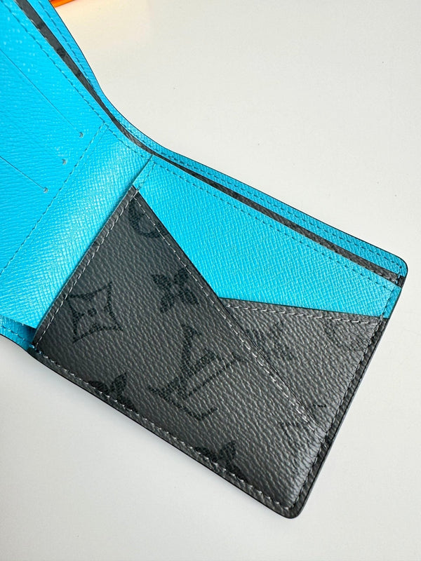 LV Multiple Wallet Turquoise Monogram Eclipse Canvas 221448