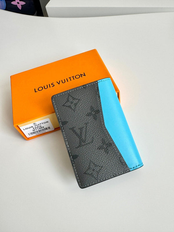 LV Pocket Organizer Turquoise Monogram Eclipse Canvas 221449