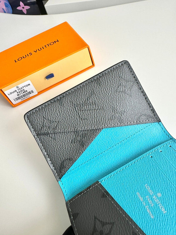 LV Pocket Organizer Turquoise Monogram Eclipse Canvas 221449
