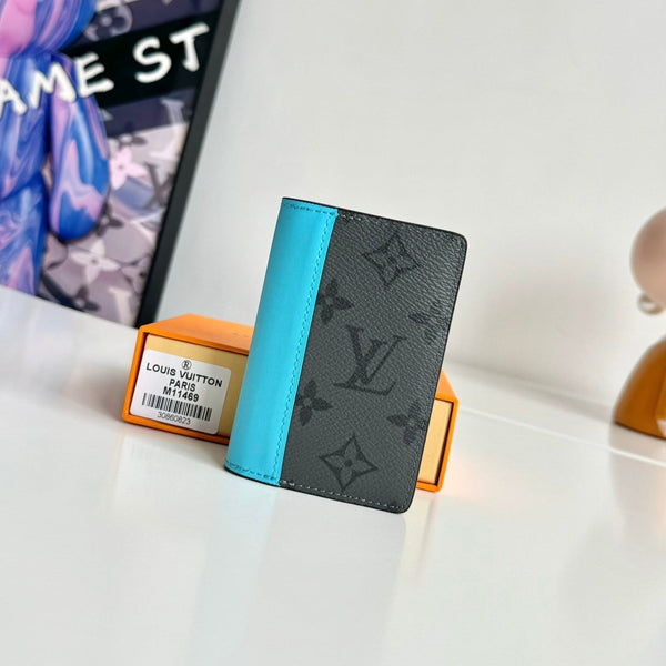 LV Pocket Organizer Turquoise Monogram Eclipse Canvas 221449