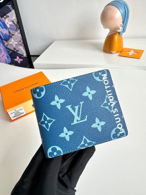 Portafoglio multiplo LV M82798 Blu Marrone Tela Monogram 221260