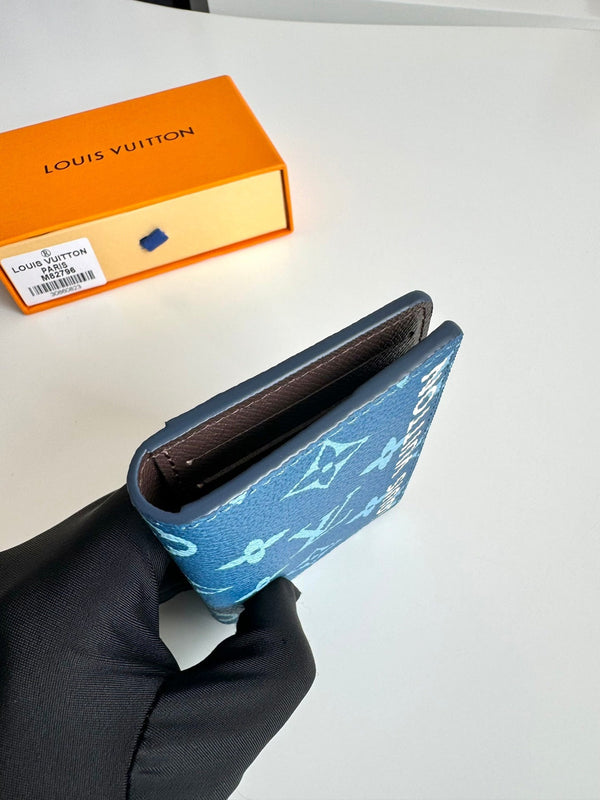 LV M82796 Pocket Wallet Blue Brown Monogram Canvas 221261