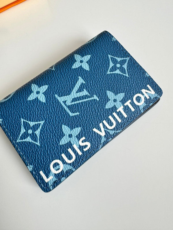 LV M82796 Pocket Wallet Blue Brown Monogram Canvas 221261