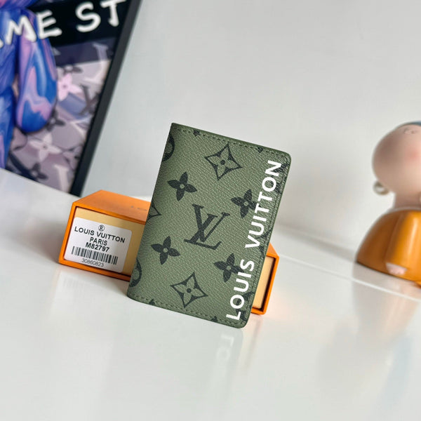 LV M82797 Pocket Wallet Green Red Monogram Canvas 221263