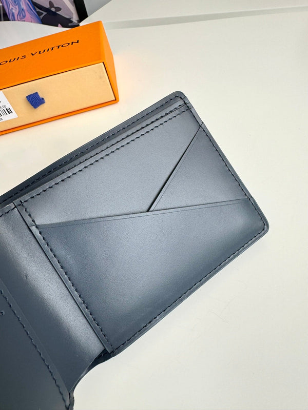 LV M82323 Multiple Wallet Navy Blue Monogram Cowhide Leather 221265