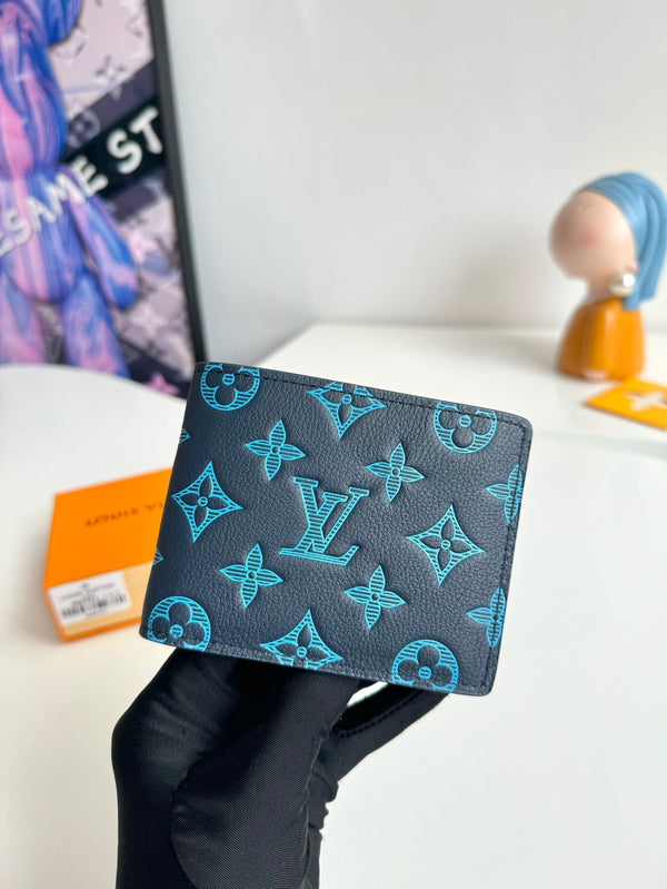 LV M82323 Multiple Wallet Navy Blue Monogram Cowhide Leather 221265