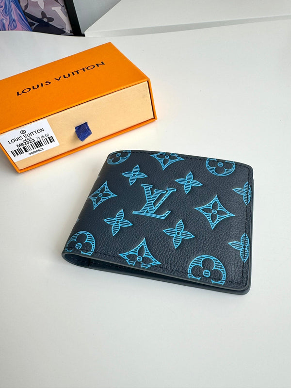LV M82323 Multiple Wallet Navy Blue Monogram Cowhide Leather 221265