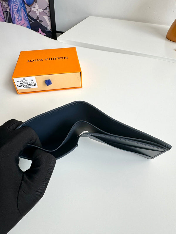 LV M82323 Multiple Wallet Navy Blue Monogram Cowhide Leather 221265