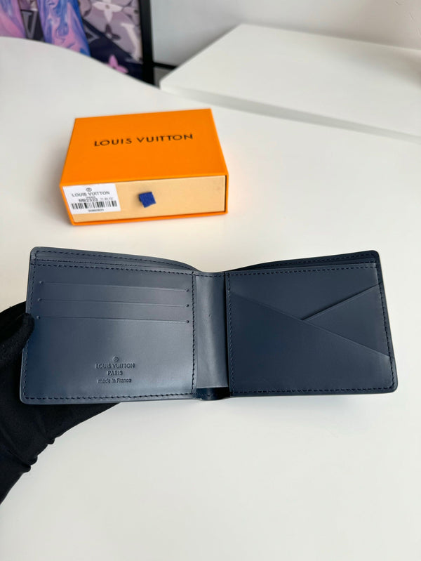 LV M82323 Multiple Wallet Navy Blue Monogram Cowhide Leather 221265