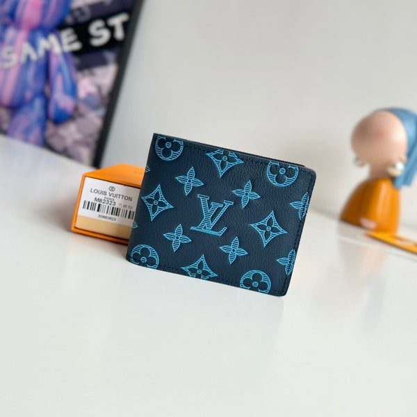 LV M82323 Multiple Wallet Navy Blue Monogram Cowhide Leather 221265