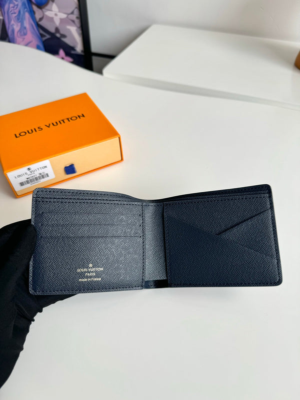 Portafoglio multiplo LV in tela monogramma blu inchiostro 221271