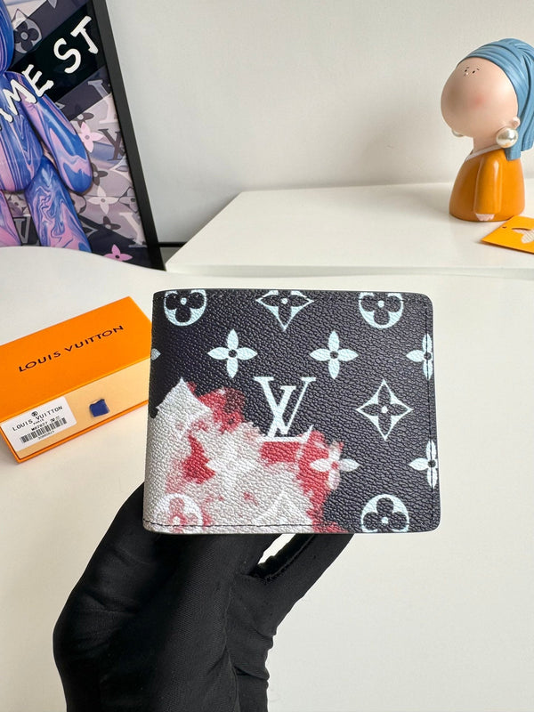 Portafoglio multiplo LV in tela monogramma blu inchiostro 221271