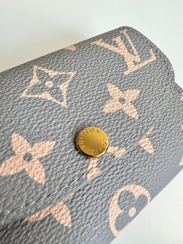 LV 24 Rosalie Coin Purse Trianon Gray Canvas GHW 221287