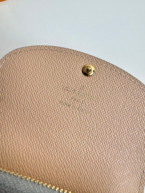 LV 24 Rosalie Coin Purse Trianon Gray Canvas GHW 221287